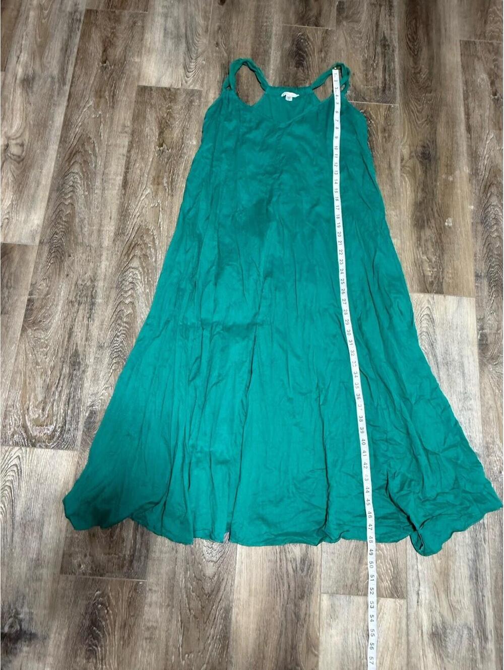 Garnet Hill Maxi Dress Green S resortwear beach vacation casual - Picture 3 of 6